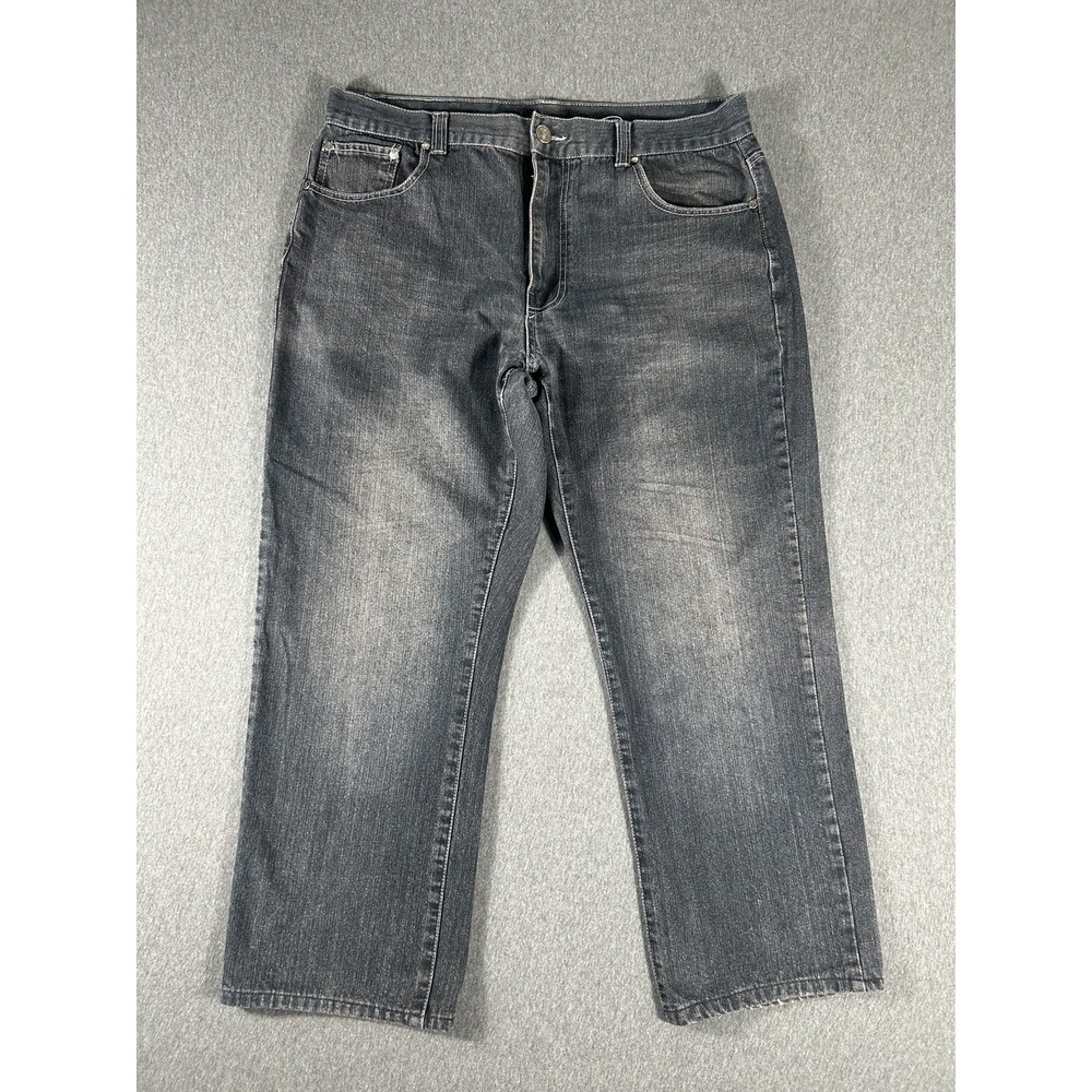 Reload Jeans RL009 Black Straight Leg Flap Pocket Denim Jeans W38‎ L32